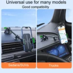 Extended Bendable Hose Car Phone Holder Windshield Dashboard Large Suction Cup Navigation Bracket - Image 7