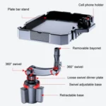 Car 360 Degree Rotating Dining Tray Auto Adjustable Cell Phone Holder - Image 3