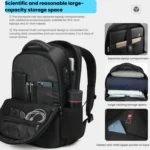 Men Business Anti-Theft Laptop Backpack With USB Charging Port, Reflective Strips & TSA Lock - Image 4
