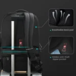 Men Business Anti-Theft Laptop Backpack With USB Charging Port, Reflective Strips & TSA Lock - Image 7