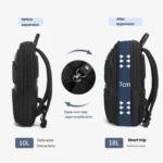 Men Expandable Waterproof Lightweight Laptop Backpack With Floating Zipper - Image 4