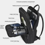Men Expandable Waterproof Lightweight Laptop Backpack With Floating Zipper - Image 6
