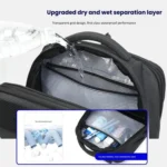 Tigernu T-B9152A 15.6-inch Men Hardshell Waterproof Backpack with Dry/Wet Separated Compartment & Air-Cushioned Shockproof Laptop Sleeve - Image 5