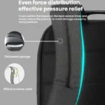 Men Anti-Theft Laptop Backpack with USB Charging Port, Headphone Hole & Comfort Shoulder Straps for Travel, Work Commute - Image 7