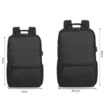 Men Anti-Theft Laptop Backpack with USB Charging Port, Headphone Hole & Comfort Shoulder Straps for Travel, Work Commute - Image 10