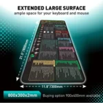 Keyboard Shortcut Desk Mat Mouse Pad Non-Slip Office Desk Pad With Computer Commands - Image 4