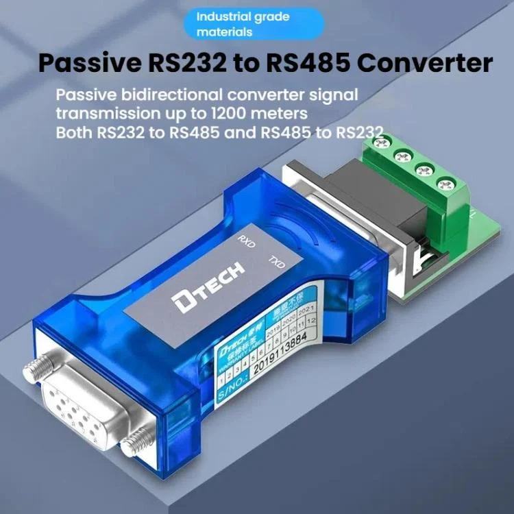 TBD06059658_2.webp DTECH RS232 To RS485 Bi-Directional Converter With Surge & Transient Protection - Opto-Isolated Passive Interface - Image 3