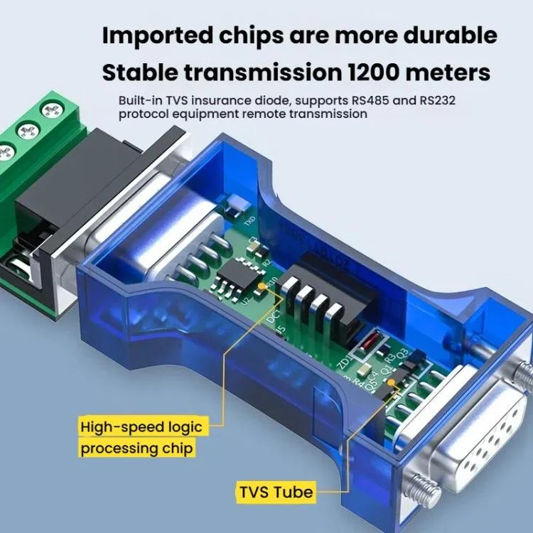 TBD06059658_3.webp DTECH RS232 To RS485 Bi-Directional Converter With Surge & Transient Protection - Opto-Isolated Passive Interface - Image 4