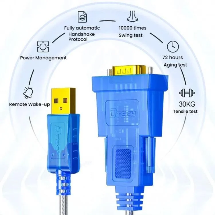 TBD06059673_B7.webp DTECH  DT-5011 USB 2.0 to RS232 Serial Adapter Cable, FT232 & ZT213 Dual-Chip with LED Indicator - Image 8