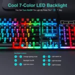 Floating Keycaps Rainbow Backlight Wired Keyboard Mouse Set - Image 4