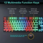Floating Keycaps Rainbow Backlight Wired Keyboard Mouse Set - Image 5