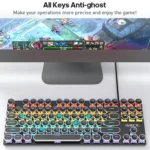 iMICE GK-800 87 Keys USB Wired RGB Round Keycap Mechanical Keyboard - Image 3