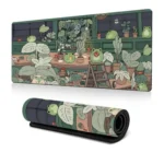 Frog Mouse Pad Cute Green Desk Mat With Non-Slip Rubber Base  For Computer Laptop