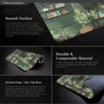 Frog Mouse Pad Cute Green Desk Mat With Non-Slip Rubber Base  For Computer Laptop - Image 4