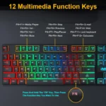 Wired Hovering Illuminated Gaming Keyboard Mouse Headset Set - Image 10