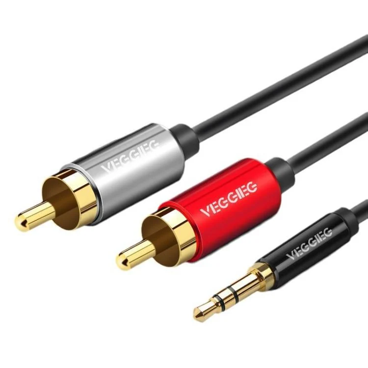 VEGGIEG 3.5mm 3.5 To 2RCA Audio Cable Cell Phone Computer Speaker Connection Cable