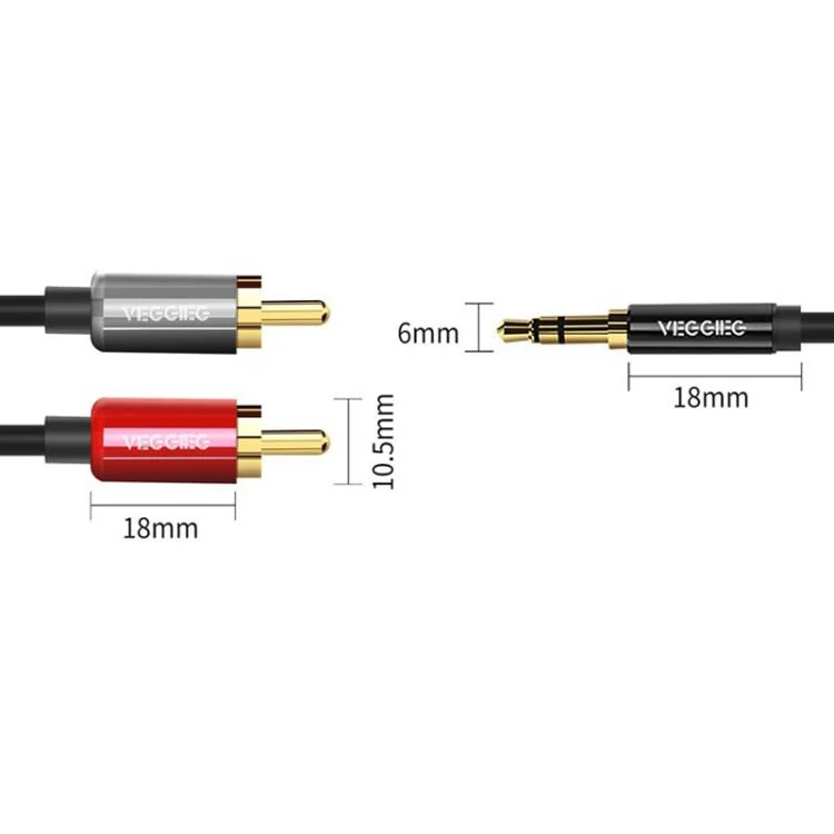 TBD06060000_B2.webp VEGGIEG 3.5mm 3.5 To 2RCA Audio Cable Cell Phone Computer Speaker Connection Cable - Image 3