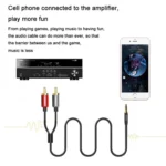 VEGGIEG 3.5mm 3.5 To 2RCA Audio Cable Cell Phone Computer Speaker Connection Cable - Image 5