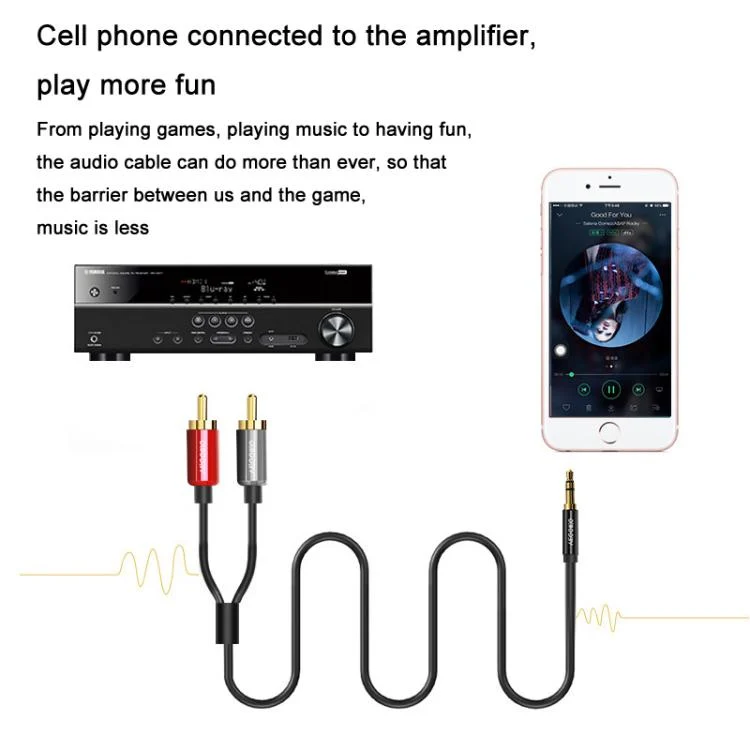 TBD06060000_B4.webp VEGGIEG 3.5mm 3.5 To 2RCA Audio Cable Cell Phone Computer Speaker Connection Cable - Image 5