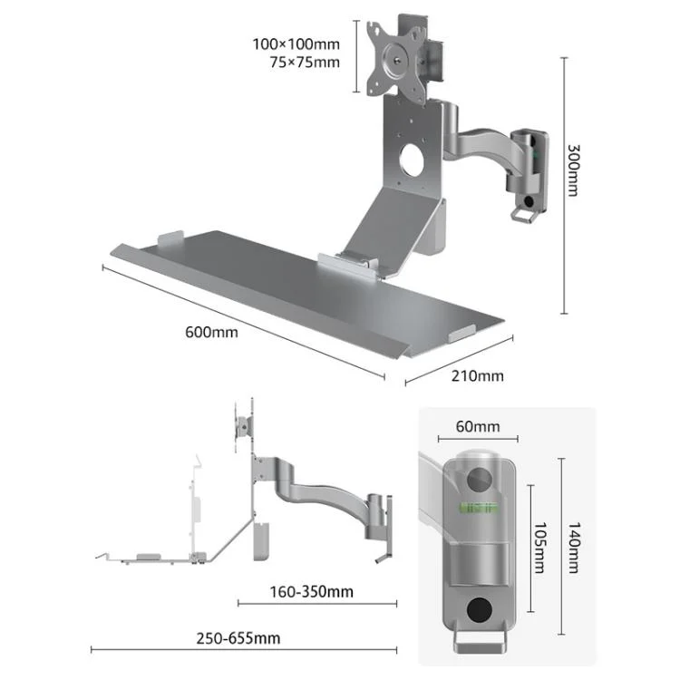 TBD06060198_B2.webp Monitor Bracket Industrial Equipment Cabinet Wall Mount All-In-One Stand Mouse Keyboard Bracket - Image 3