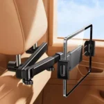 Telescopic Car Rear Pillow Phone Tablet Holder 2-Section Folding Headrest Bracket - Image 2