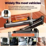 Telescopic Car Rear Pillow Phone Tablet Holder 3-Section Folding Headrest Bracket - Image 4