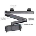 Telescopic Car Rear Pillow Phone Tablet Holder 3-Section Folding Headrest Bracket - Image 5
