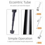 XILETU FM5C-MINI Adjustable 16.5-51cm Aluminum Tripod with 26mm Ball Head 6kg Load Capacity for 360-degree Panoramic Shooting - Image 11