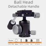 XILETU FM5C-MINI Adjustable 16.5-51cm Aluminum Tripod with 26mm Ball Head 6kg Load Capacity for 360-degree Panoramic Shooting - Image 5