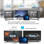 QGeeM 9 In 1 USB-C/Type-C Docking Station Hub VGA+2xHDMI+PD 87W+USB2.0/USB3.0+SD/Micro SD+3.5mm - Image 3