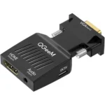 QGeeM VGA Male To HDMI Female Adapter With 5V Micro USB Power & Audio Transmission 1080P 60Hz