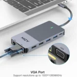MCY 12-In-1 USB-C Hub With Triple Monitor Support (1000Mbps Lan+VGA+USB3.0/USB2.0+SD/TF+2 HDMI 4K 30Hz+85W PD) - Image 5