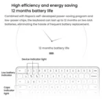 Rapoo E9000G Wireless Bluetooth Keyboard Computer Laptop Cell Phone Keyboard - Image 9