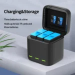 For GoPro HERO13 Black TELESIN 3 Slots Charging Case Compact Storage Box - Image 3