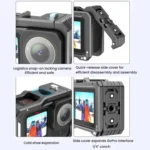 HEPAIL AC68 Aluminum Alloy Rabbit Cage Frame For GoPro HERO13 Black /12 Black /11 Black /10 Black /9 Black - Image 7