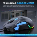 MKESPN 12800 DPI Ambidextrous Wired Gaming Mouse - 10 Programmable Buttons, RGB Customization, Symmetrical Design - Image 5