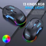 MKESPN 12800 DPI Ambidextrous Wired Gaming Mouse - 10 Programmable Buttons, RGB Customization, Symmetrical Design - Image 6