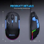 MKESPN 12800 DPI Ambidextrous Wired Gaming Mouse - 10 Programmable Buttons, RGB Customization, Symmetrical Design - Image 10
