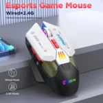 MKESPN Wired + 2.4G Dual Mode Gaming Mouse 10000 DPI Type-C Fast Charging RGB Light, Programmable Macros Mouse - Image 2