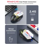 MKESPN Wired + 2.4G Dual Mode Gaming Mouse 10000 DPI Type-C Fast Charging RGB Light, Programmable Macros Mouse - Image 4