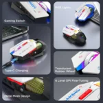MKESPN Wired + 2.4G Dual Mode Gaming Mouse 10000 DPI Type-C Fast Charging RGB Light, Programmable Macros Mouse - Image 9