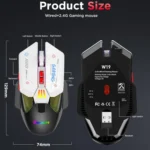 MKESPN Wired + 2.4G Dual Mode Gaming Mouse 10000 DPI Type-C Fast Charging RGB Light, Programmable Macros Mouse - Image 10
