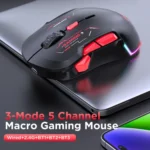 MKESPN W12 Tri-Mode 5-Channel Gaming Mouse 10-Key 10000 DPI Ambidextrous Design RGB Macro Mouse - Image 2
