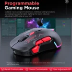 MKESPN W12 Tri-Mode 5-Channel Gaming Mouse 10-Key 10000 DPI Ambidextrous Design RGB Macro Mouse - Image 8
