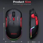 MKESPN W12 Tri-Mode 5-Channel Gaming Mouse 10-Key 10000 DPI Ambidextrous Design RGB Macro Mouse - Image 10