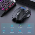 MKESPN W10 Tri-Mode Wireless Gaming Mouse 2400DPI with 9 Programmable Buttons, RGB Lighting, Type-C Rechargeable - Image 3
