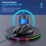 MKESPN W10 Tri-Mode Wireless Gaming Mouse 2400DPI with 9 Programmable Buttons, RGB Lighting, Type-C Rechargeable - Image 5