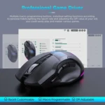 MKESPN W10 Tri-Mode Wireless Gaming Mouse 2400DPI with 9 Programmable Buttons, RGB Lighting, Type-C Rechargeable - Image 7