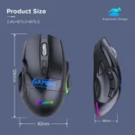 MKESPN W10 Tri-Mode Wireless Gaming Mouse 2400DPI with 9 Programmable Buttons, RGB Lighting, Type-C Rechargeable - Image 10