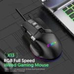 MKESPN X13 RGB Full Speed Wired Gaming Mouse 12400 DPI 10-Key Dual Scroll Wheel Swing Macro Programmable Mouse - Image 2